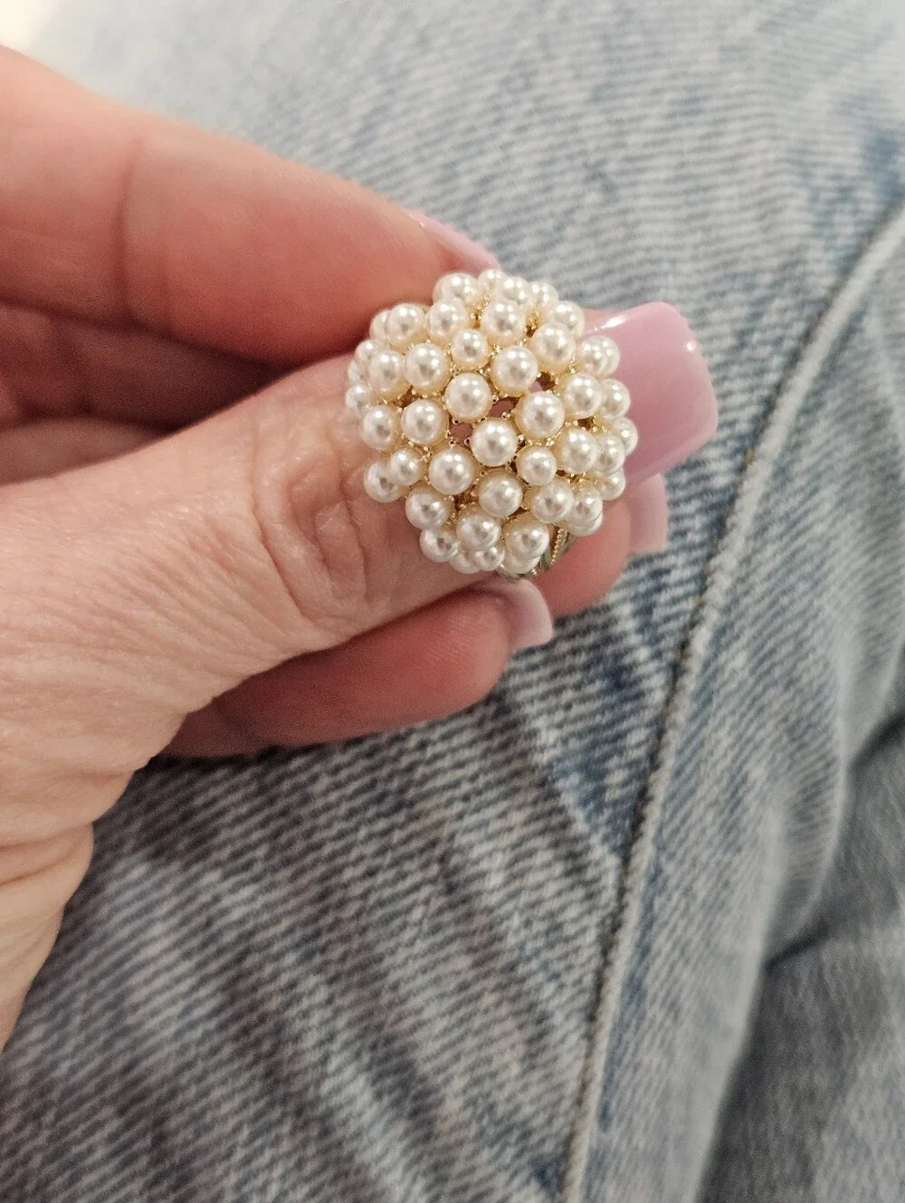Cluster Pearl Statement Ring - White Pearls - Picture 5 of 16